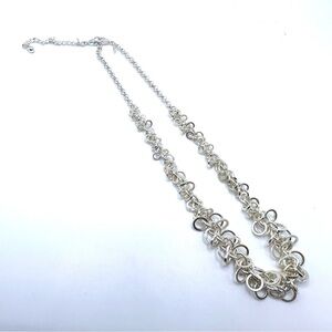 Silver Colored Ring Necklace Vintage Avon | N097